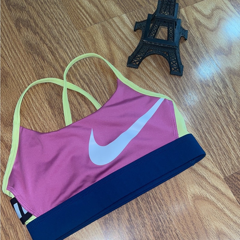 Sport bra Sz S y M Nike Women's Pink and Yellow Swim Top